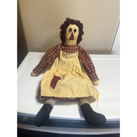 Other - Primitive Raggedy Ann Style Folk Art Doll‎ Country Farmhouse Decor
